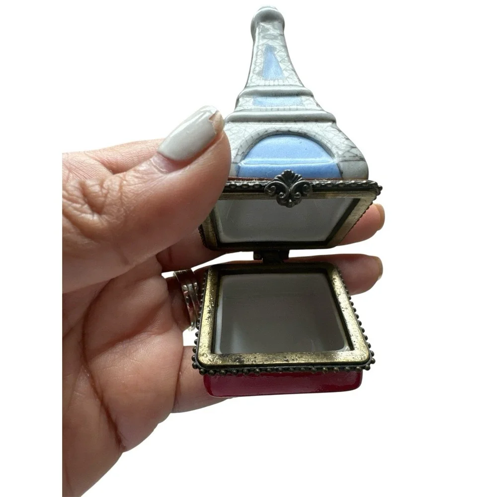 French Paris Limoges Style Trinket Eiffel Tower‎ Box
